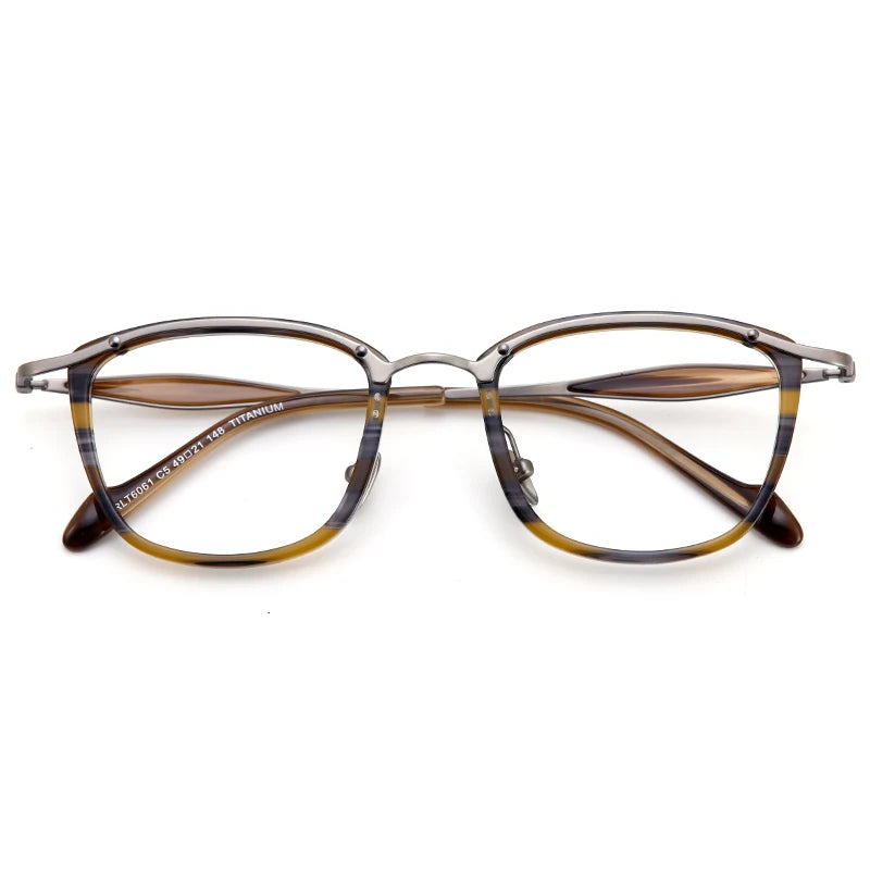 Muzz Unisex Full Rim Square Titanium Eyeglasses 6061 Full Rim Muzz C2