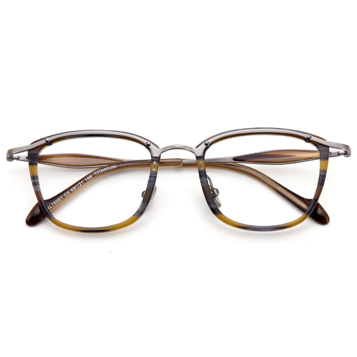 Muzz Unisex Full Rim Square Titanium Eyeglasses 6061 Full Rim Muzz C2