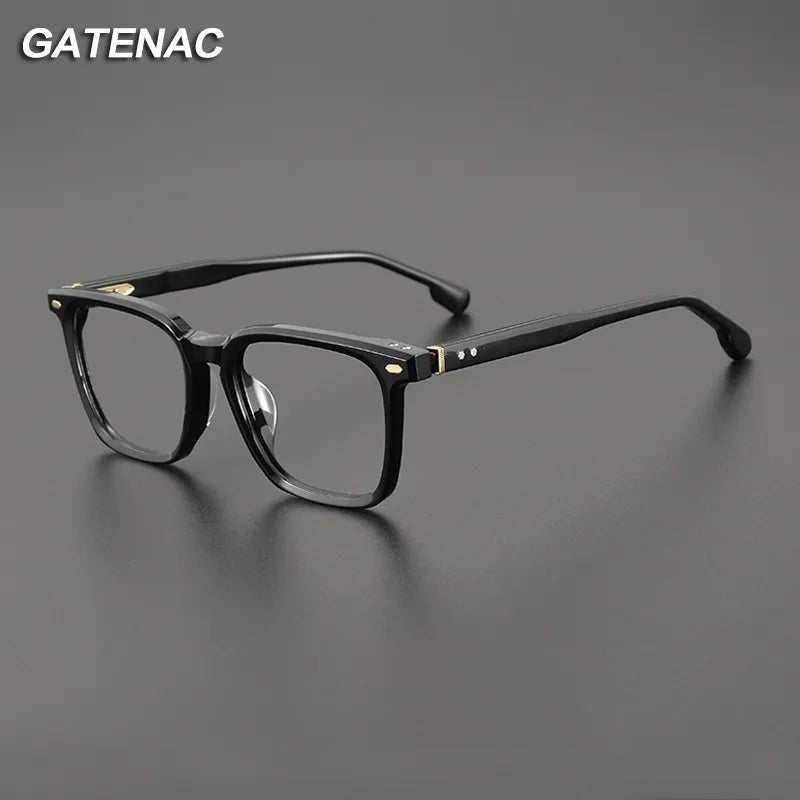 Gatenac Unisex Full Rim Square Acetate Eyeglasses Gxyj1131 Full Rim Gatenac   