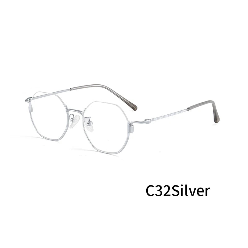 Xbora Unisex Semi Rim Polygon Alloy Eyeglasses 34908