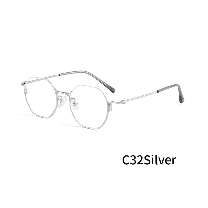 Xbora Unisex Semi Rim Polygon Alloy Eyeglasses 34908