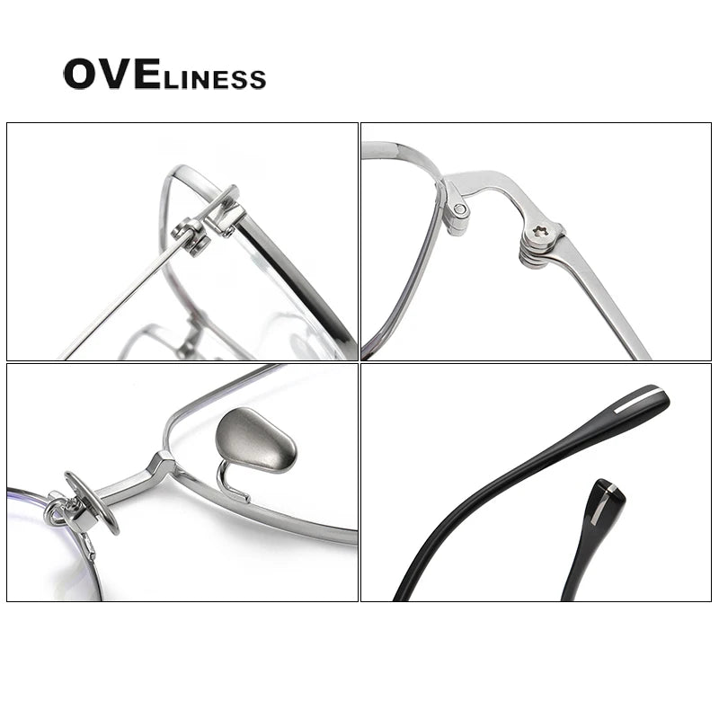 Oveliness Men's Rimless Square Titanium Eyeglasses 80914 Rimless Oveliness