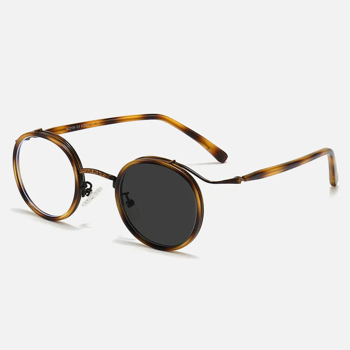Kocolior Unisex Full Rim Round Acetate Alloy Hyperopic Reading Glasses 22105 Reading Glasses Kocolior
