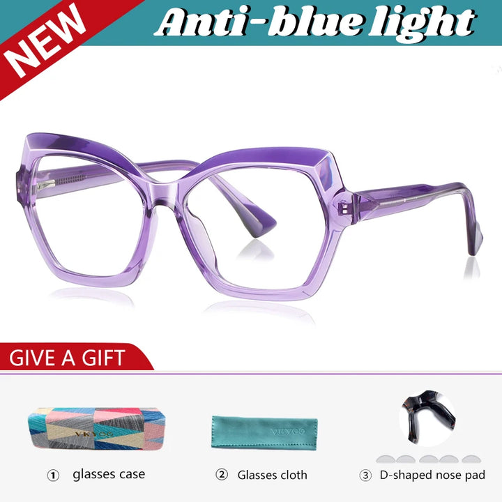 Vicky Women's Full Rim Polygon Tr 90 Titanium Reading Glasses 97043