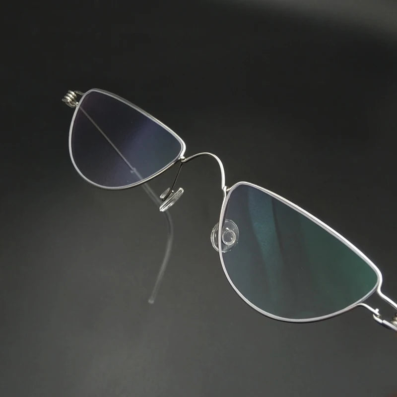 Yujo Unisex Full Rim Flat Top Oval Stainless Steel Custom Eyeglasses Y2645 Full Rim Yujo