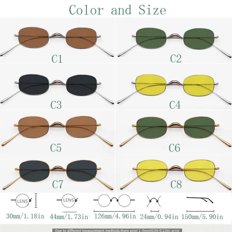 Yujo Unisex Full Rim Small Square Titanium Polarized Sunglasses 3024 Sunglasses Yujo