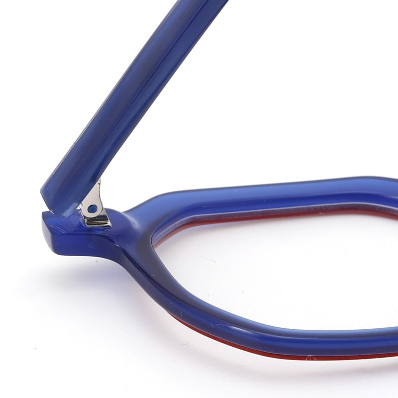 Muzz Unisex Full Rim Flat Top Round Acetate Eyeglasses 015 Full Rim Muzz