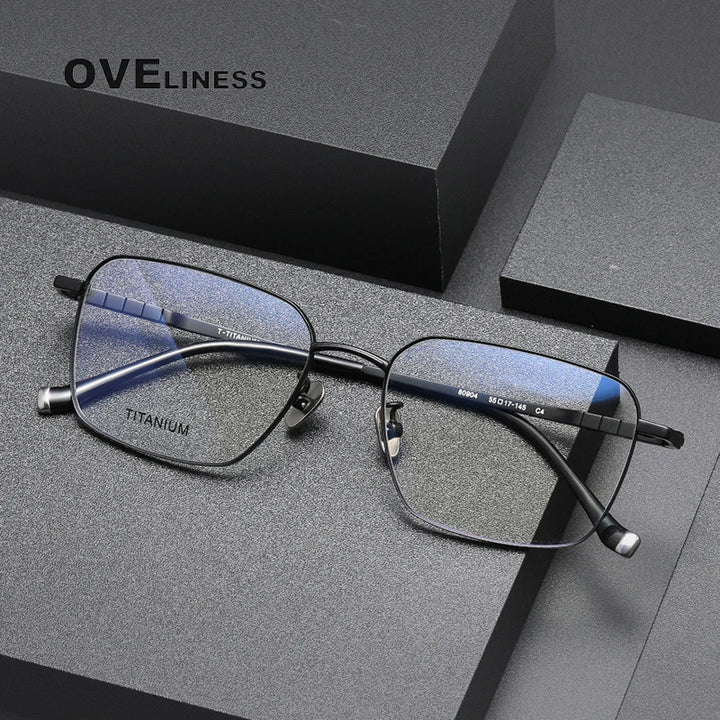 Oveliness Men's Full Rim Square Titanium Eyeglasses 80904 Full Rim Oveliness