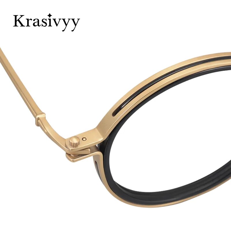 Krasivyy Men's Full Rim Round Titanium Acetate Eyeglasses Kr5860 Full Rim Krasivyy   
