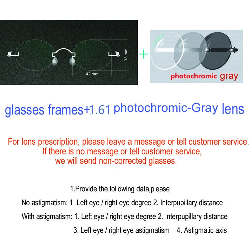 Yujo Unisex Rimless Oval Stainless Steel Custom Eyeglasses Y4233 Rimless Yujo C4 CHINA