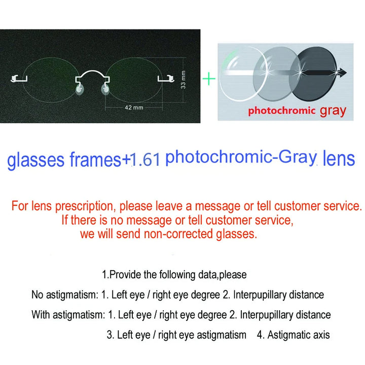 Yujo Unisex Rimless Oval Stainless Steel Custom Eyeglasses Y4233 Rimless Yujo C4 CHINA