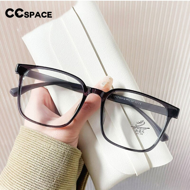 CCspace Unisex Full Rim Square Tr 90 Titanium Eyeglasses 55898 Full Rim CCspace