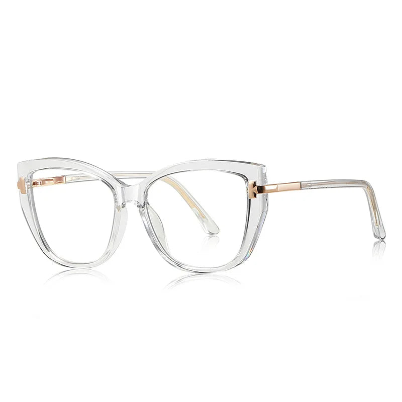 CCspace Women's Full Rim Square Cat Eye Tr 90 Titanium Reading Glasses 310882