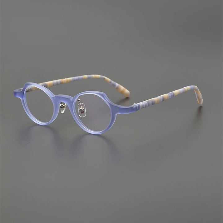 Gatenac Unisex Full Rim Cat Eye Polygon Acetate Eyeglasses Gxyj1210 Full Rim Gatenac Matte Blue