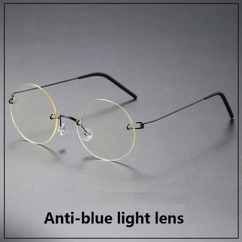 Aimee Women's Rimless Round Screwless Titanium Eyeglasses 41356