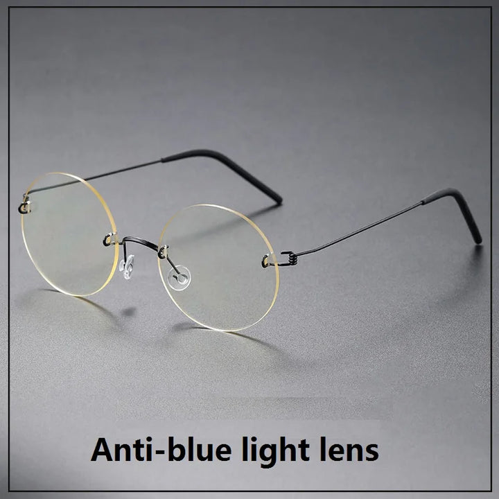 Aimee Women's Rimless Round Screwless Titanium Eyeglasses 41356