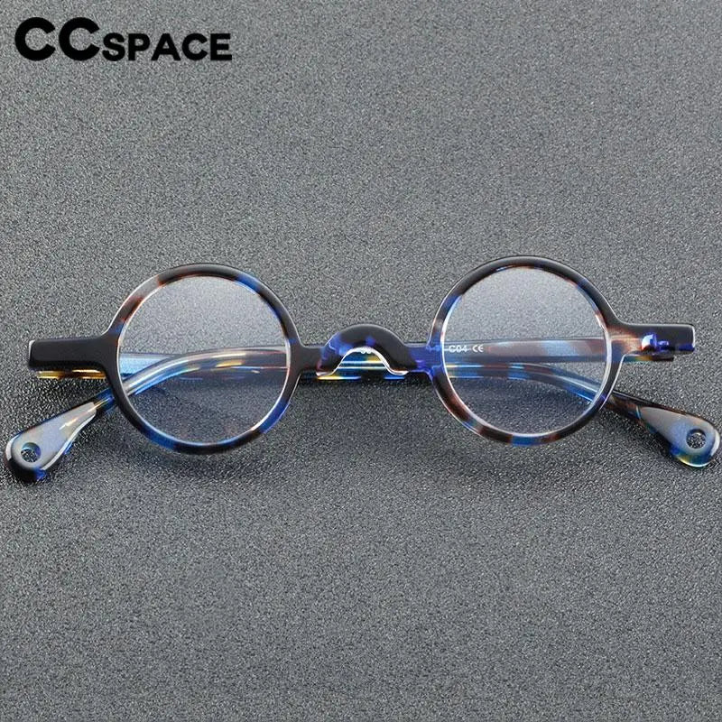 CCspace Unisex Full Rim Small Round Acetate Eyeglasses 56935 Full Rim CCspace