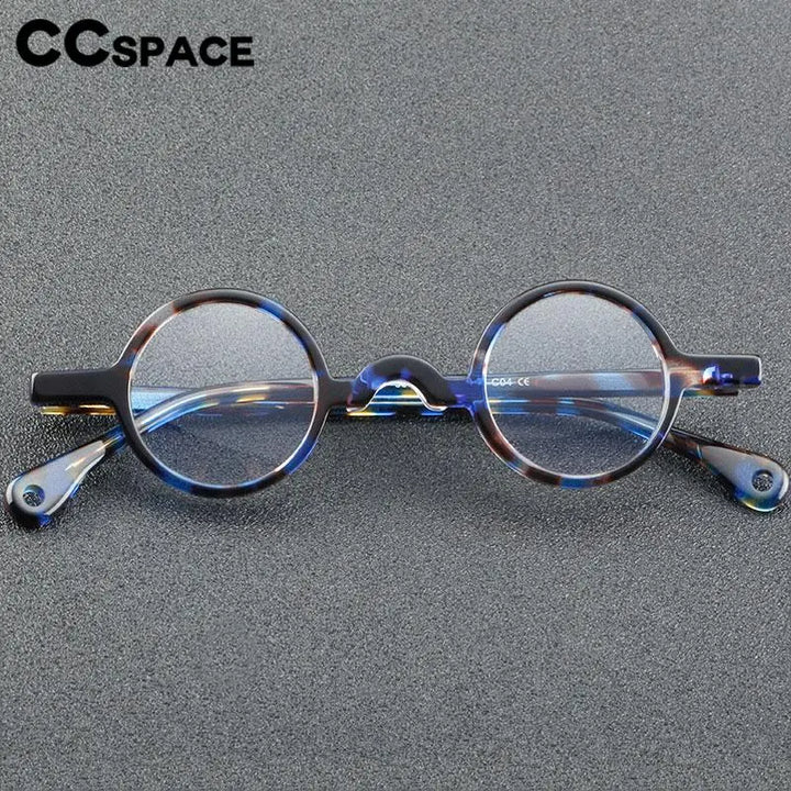 CCspace Unisex Full Rim Small Round Acetate Eyeglasses 56935 Full Rim CCspace