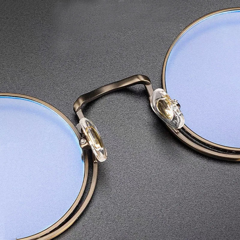 Yujo Unisex Full Rim Round Titanium Eyeglasses 4527 Full Rim Yujo