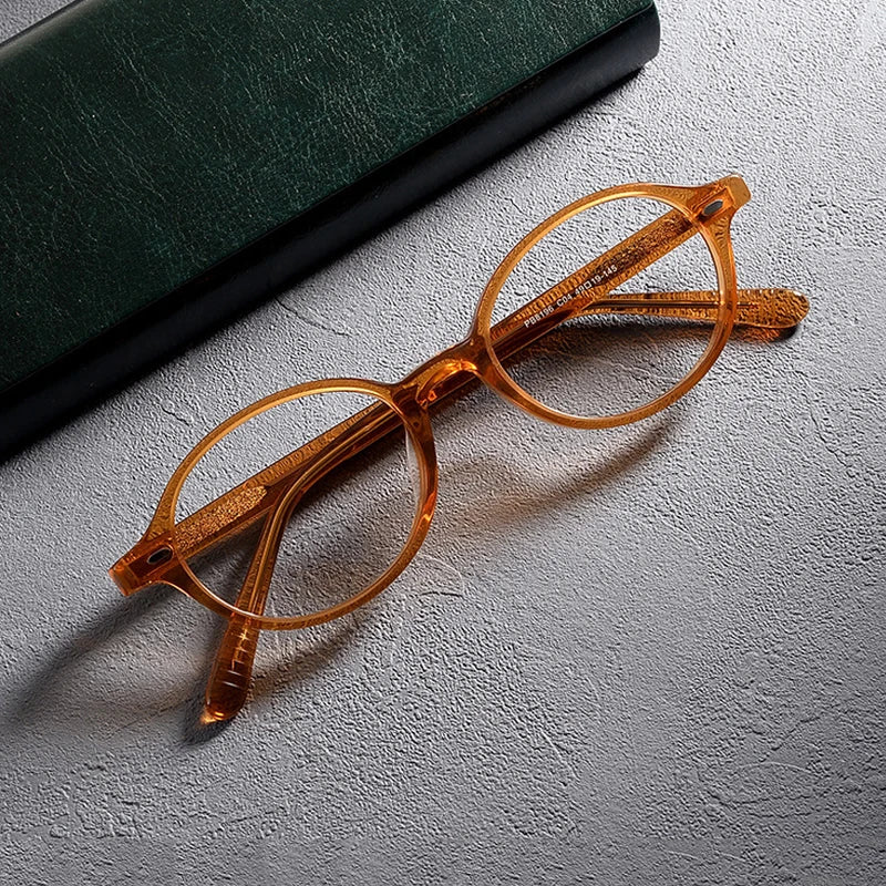 Gatenac Women's Full Rim Small Round Acetate Eyeglasses Gxyj1234 Full Rim Gatenac Orange