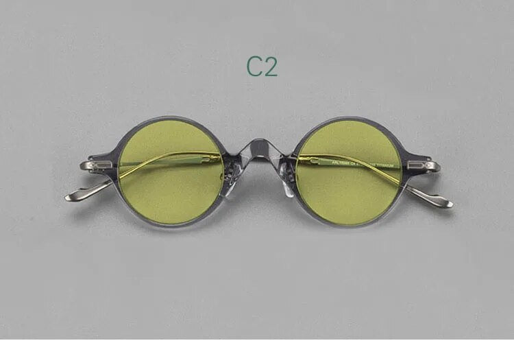 Yujo Unisex Full Rim Round Titanium Acetate Polarized Sunglasses 4128B Full Rim Yujo C2 China