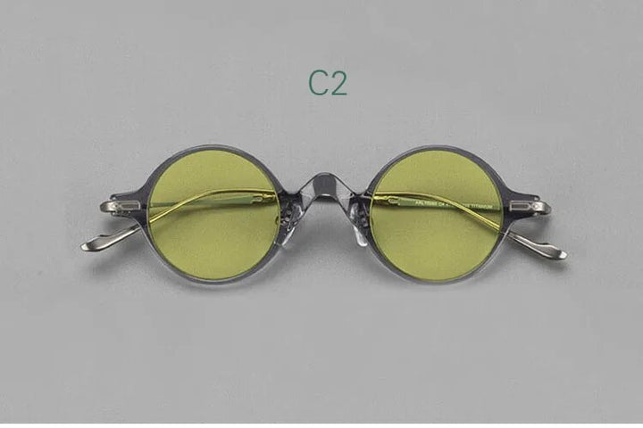 Yujo Unisex Full Rim Round Titanium Acetate Polarized Sunglasses 4128B Full Rim Yujo C2 China