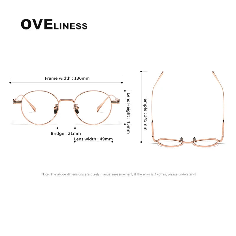 Oveliness Unisex Full Rim Round Titanium Eyeglasses 80983 Full Rim Oveliness   