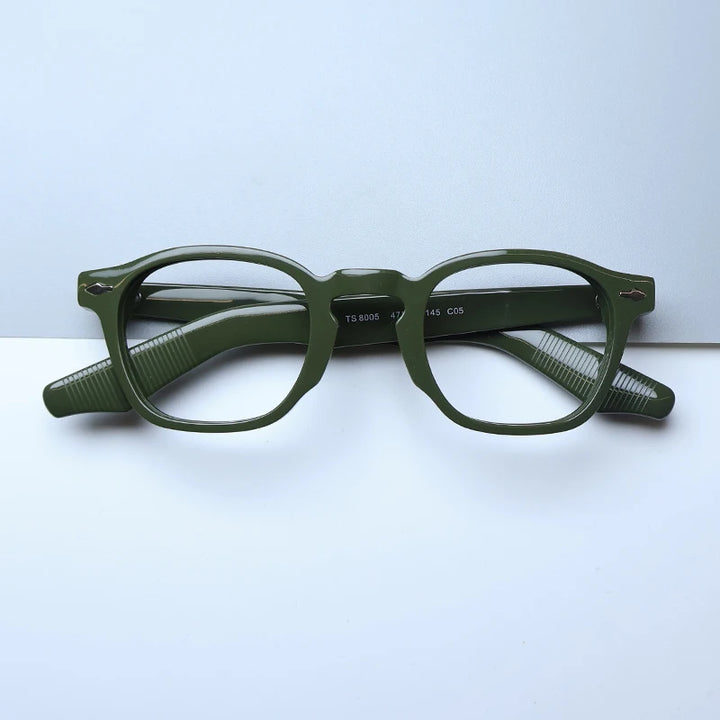 Gatenac Unisex Full Rim Square Acetate Eyeglasses Gxyj1453 Full Rim Gatenac Green