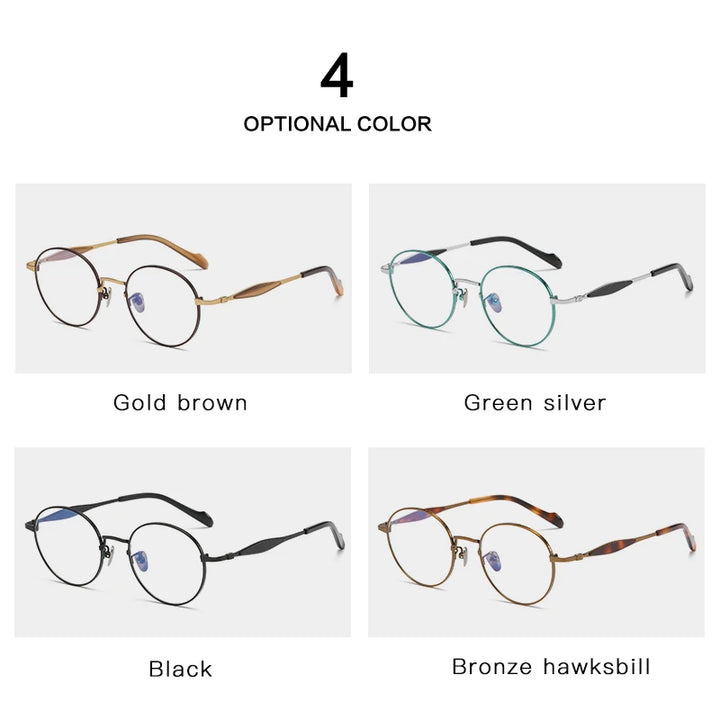 Muzz Unisex Full Rim Round Square Titanium Eyeglasses 6058 Full Rim Muzz