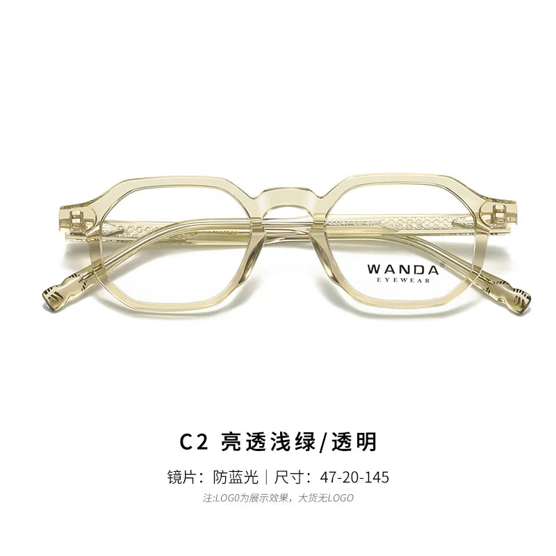 Reven Jate Women's Full Rim Flat Top Oval Tr 90 Alloy Eyeglasses 22247