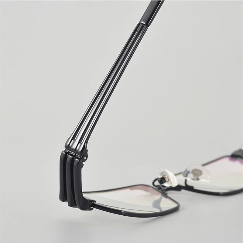 Black Mask Unisex Full Rim Rectangle Titanium Eyeglasses M1191 Full Rim Black Mask   