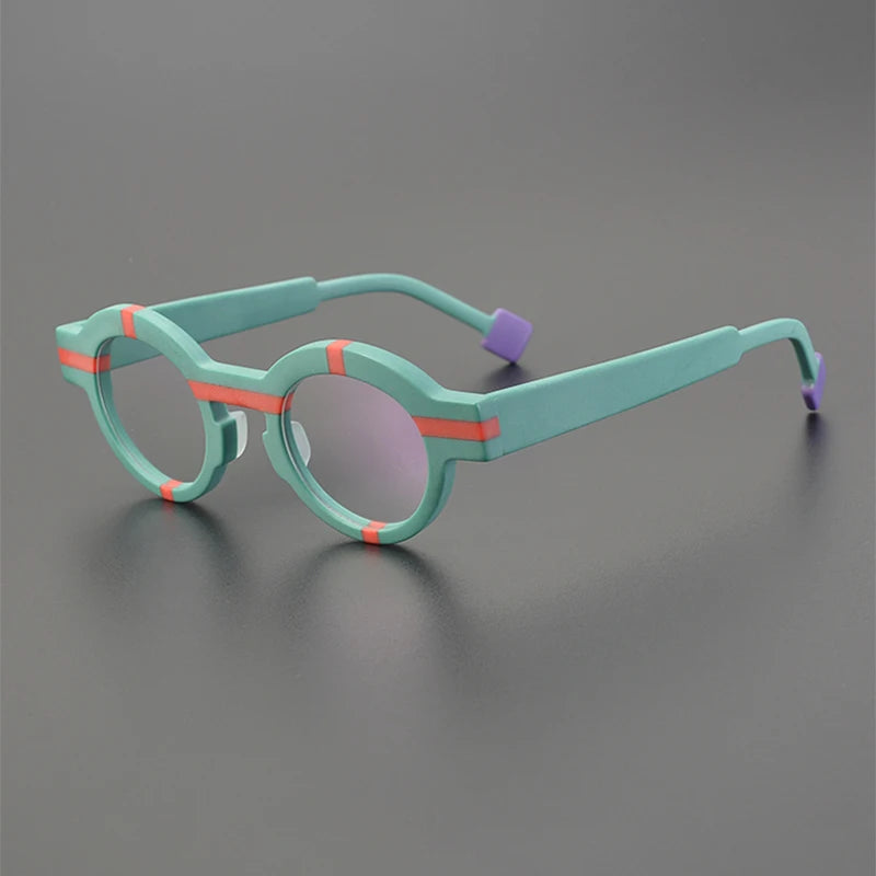 Nobler Unisex Full Rim Round Frosted Acetate Eyeglasses 19282 Full Rim Nobler C5