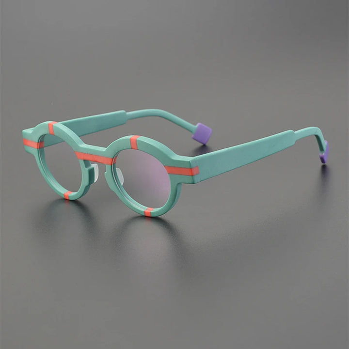 Nobler Unisex Full Rim Round Frosted Acetate Eyeglasses 19282 Full Rim Nobler C5