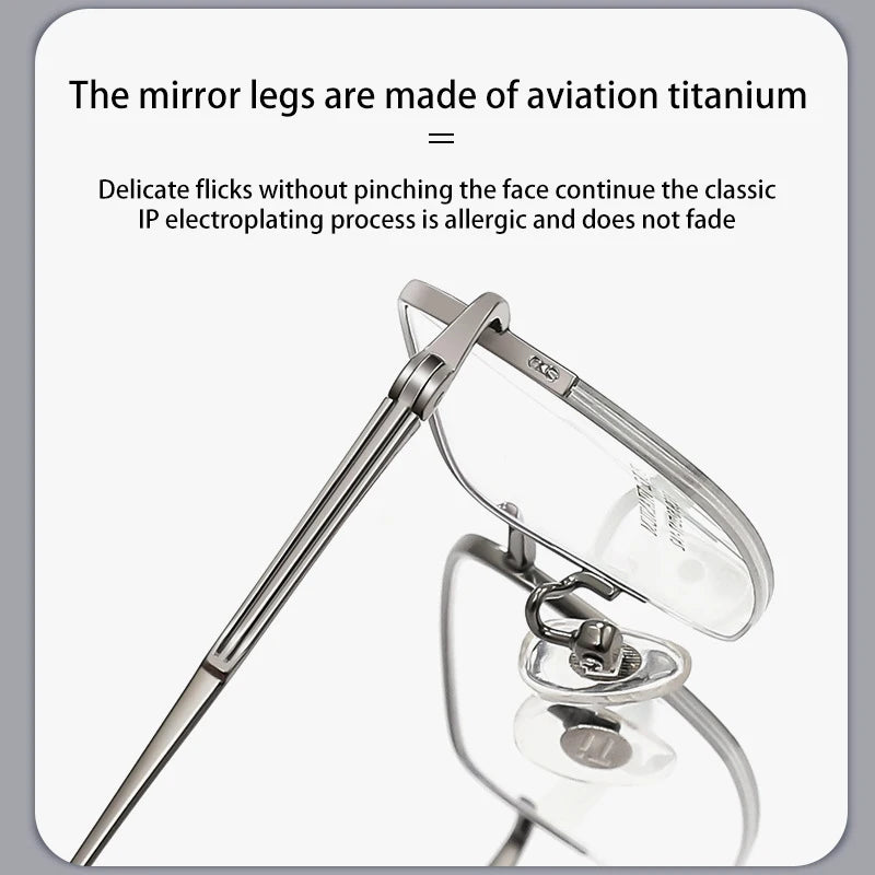 Vicky Unisex Semi Rim Square Titanium Reading Glasses V0839 Reading Glasses Vicky
