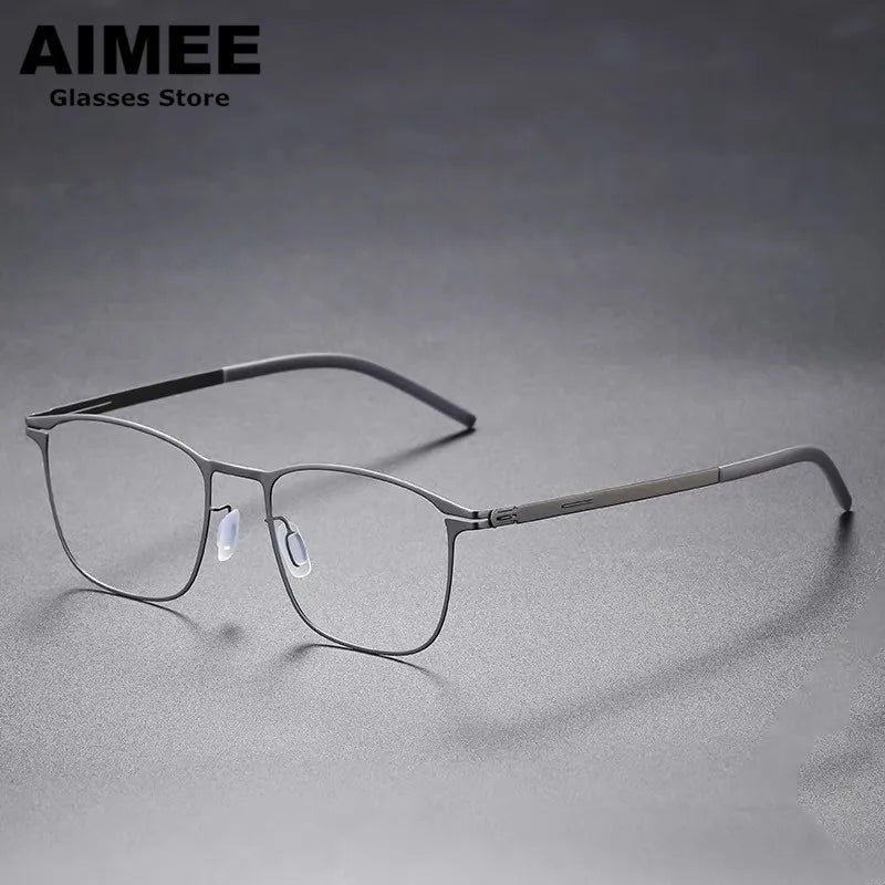 Aimee Unisex Full Rim Square Screwless Steel Eyeglasses 61499