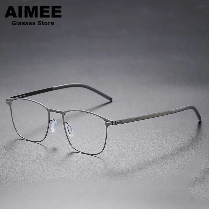 Aimee Unisex Full Rim Square Screwless Steel Eyeglasses 61499