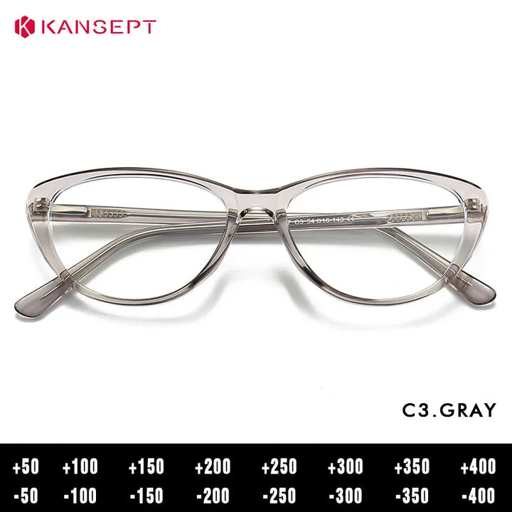 Kansept Women's Full Rim Oval Cat Eye Tr 90 Alloy Reading Glasses 58338