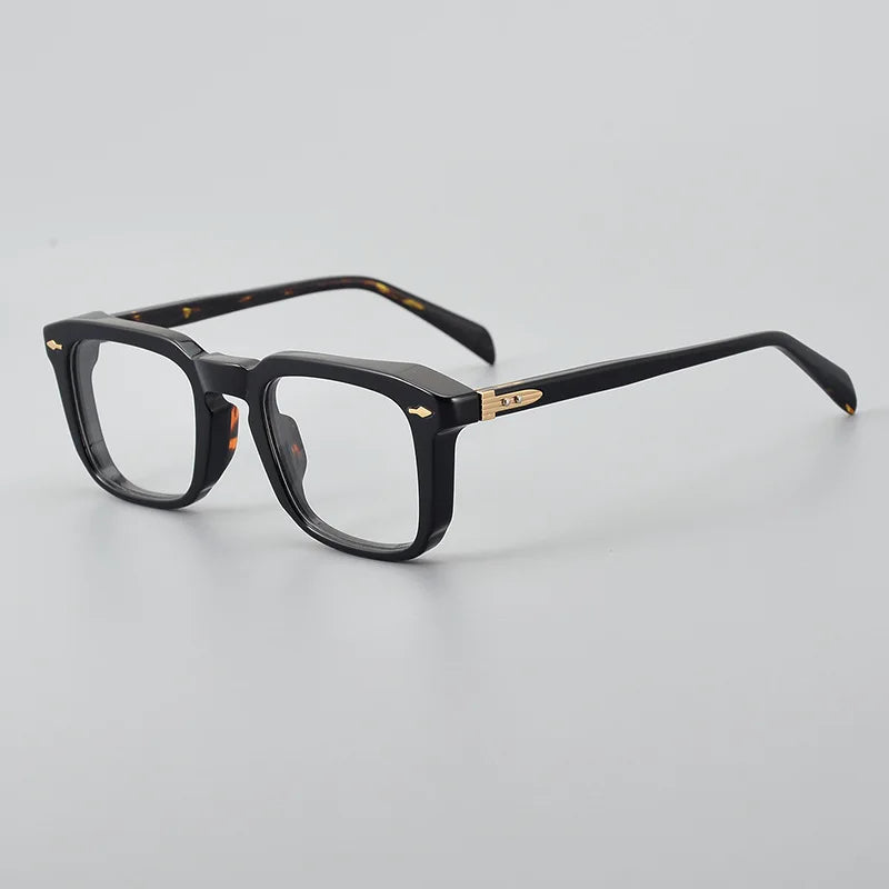 Black Mask Unisex Full Rim Square Acetate Eyeglasses D002 Full Rim Black Mask Black
