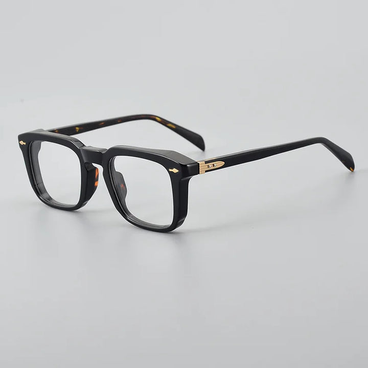 Black Mask Unisex Full Rim Square Acetate Eyeglasses D002 Full Rim Black Mask Black