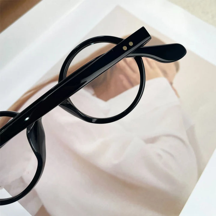 Yujo Unisex Full Rim Round Acetate Eyeglasses 4225e Full Rim Yujo