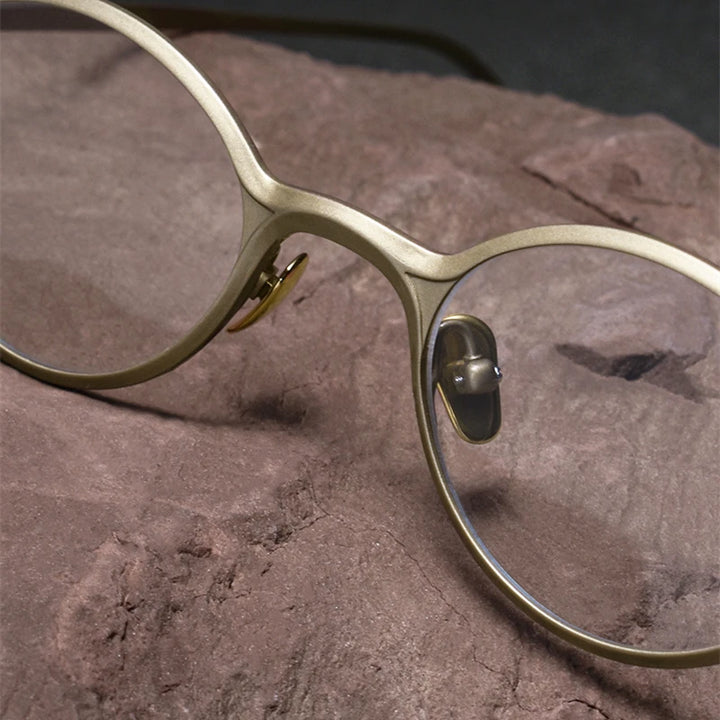 Black Mask Unisex Full Rim Oval Round Titanium Eyeglasses 1039 Full Rim Black Mask