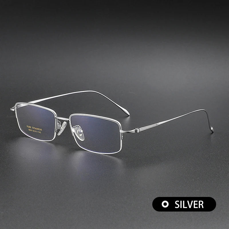 Vicky Unisex Semi Rim Square Titanium Reading Glasses V0839 Reading Glasses Vicky +150 8039-C4-SILVER