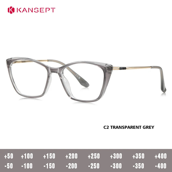Kansept Women's Full Rim Square Tr 90 Alloy Reading Glasses 62208