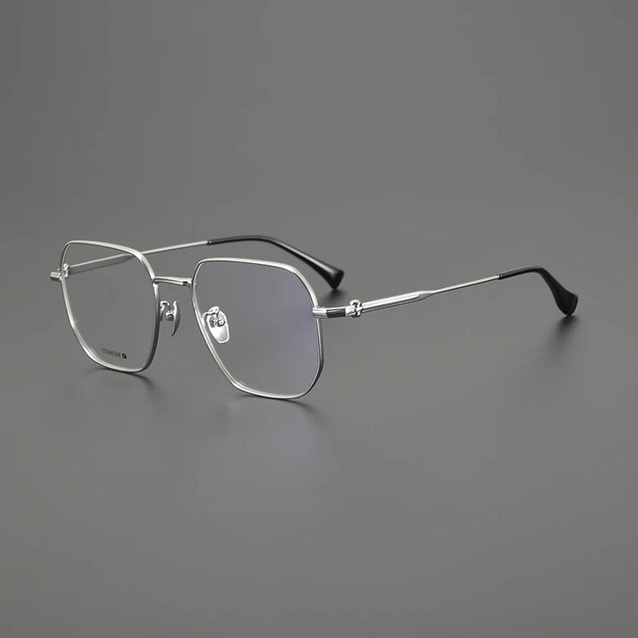 Gatenac Unisex Full Rim Big Polygon Square Titanium Eyeglasses Gxy1552