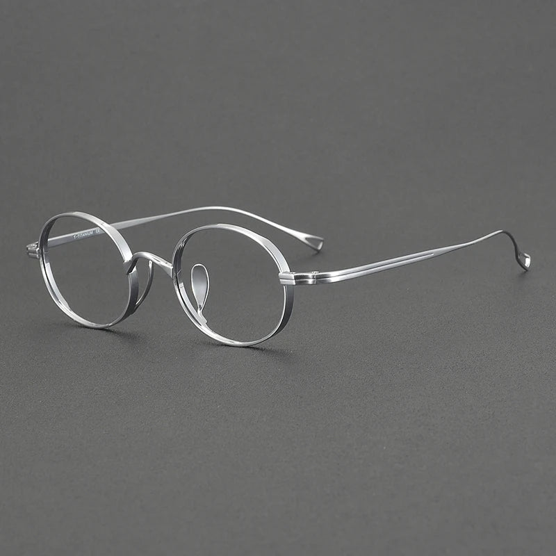 Muzz Men's Full Rim Oval Round Titanium Eyeglasses 566801