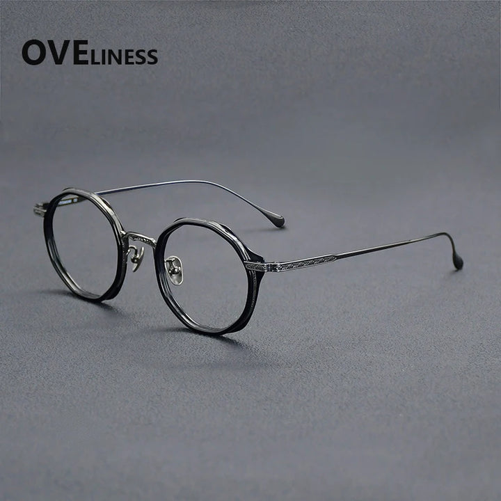 Oveliness Women's Full Rim Round Titanium Acetate Eyeglasses 922403