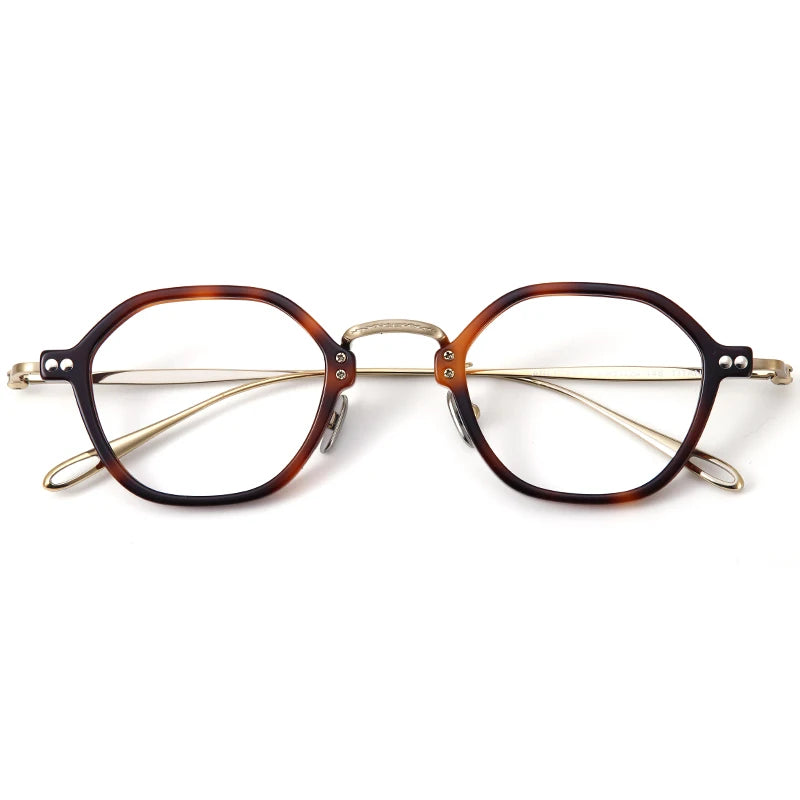 Muzz Unisex Full Rim Polygon Oval Titanium Acetate Eyeglasses 5957 Full Rim Muzz C1