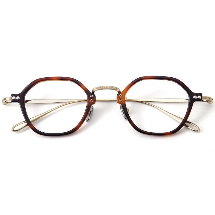 Muzz Unisex Full Rim Polygon Oval Titanium Acetate Eyeglasses 5957 Full Rim Muzz C1