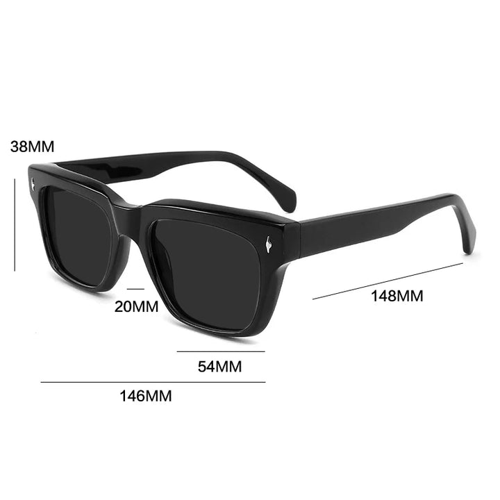 Gatenac Unisex Full Rim Square Polarized Acetate Sunglasses Mo15 Sunglasses Gatenac