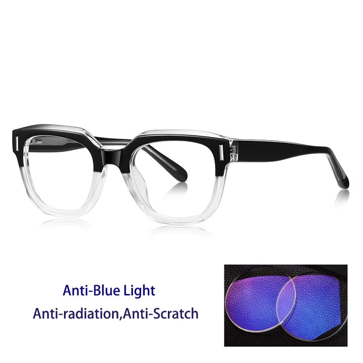 Kocolior Unisex Full Rim Square Tr 90 Alloy Reading Glasses 78009